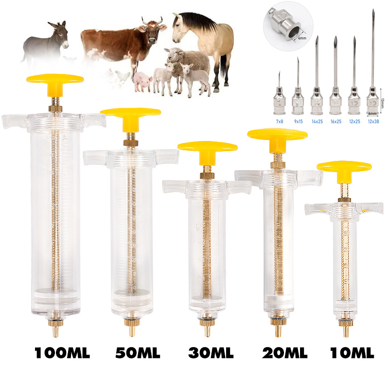Veterinary Syringe Gun - 10/20/30/50/100 مللي قابل للتعديل جرعة حقنة